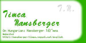 timea mansberger business card